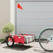 Remolque para bicicletas hierro y tela Oxford rojo