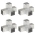 Conectores de postes en X 4 uds metal galvanizado 81x81