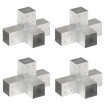 Conectores de postes en X 4 uds metal galvanizado 81x81 mm