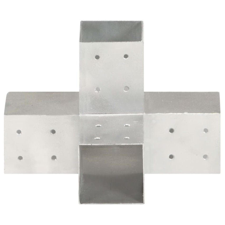 Conectores de postes en X 4 uds metal galvanizado 81x81