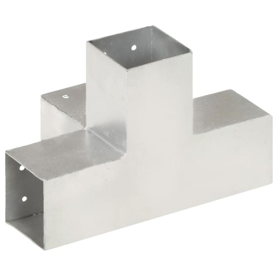 Conectores de postes en X 4 uds metal galvanizado 81x81