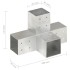 Conectores de postes en X 4 uds metal galvanizado 81x81