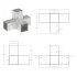Conectores de postes en X 4 uds metal galvanizado 81x81
