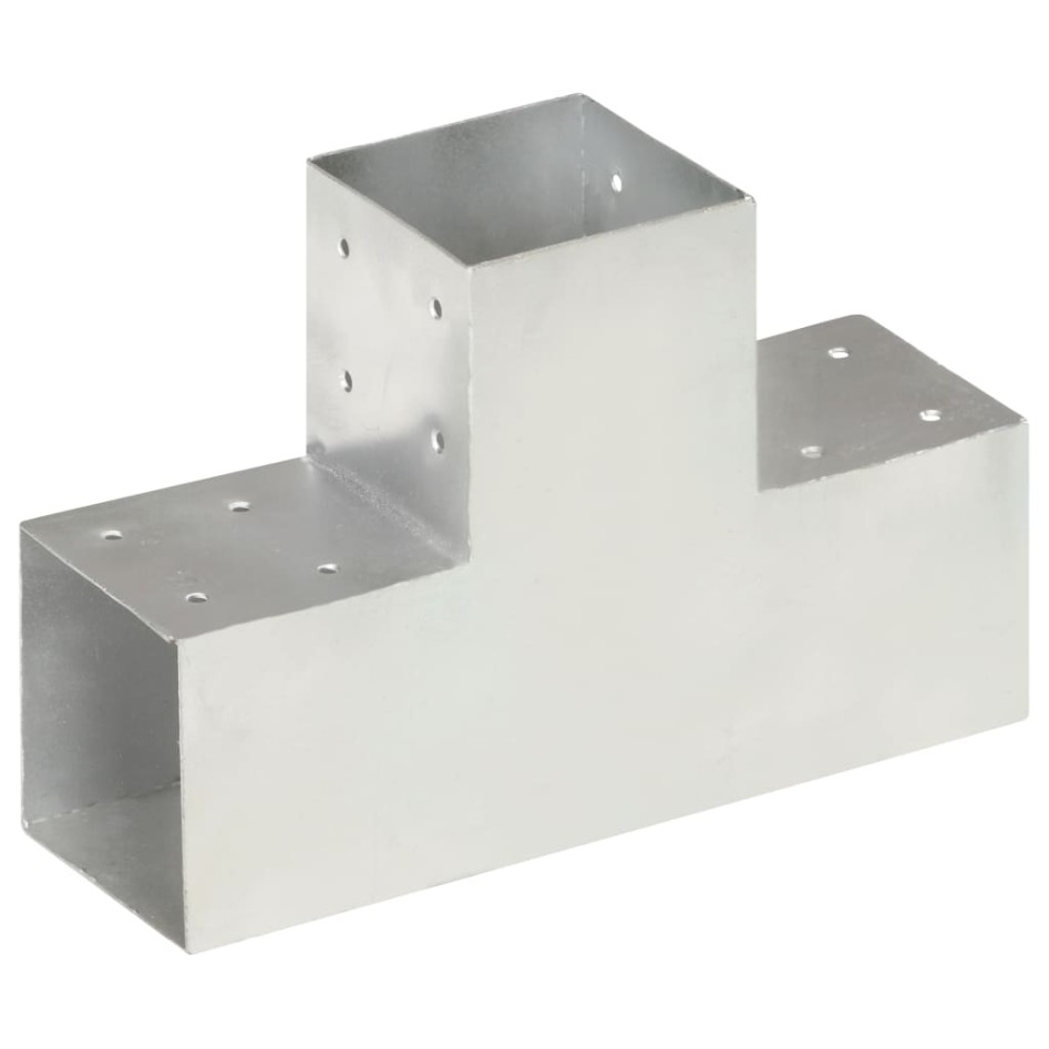 Conectores de postes en T 4 uds metal galvanizado 101x101