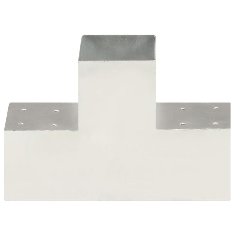 Conectores de postes en T 4 uds metal galvanizado 101x101