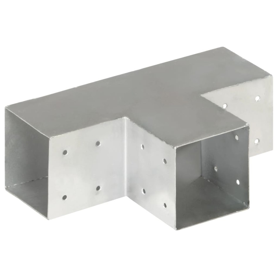 Conectores de postes en T 4 uds metal galvanizado 101x101