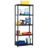 Estante de almacenaje 5 niveles negro plástico 71x38x170
