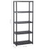Estante de almacenaje 5 niveles negro plástico 71x38x170