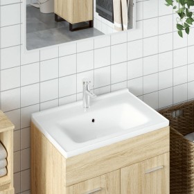 Lavabo de baño rectangular cerámica blanco 71x48x19,5
