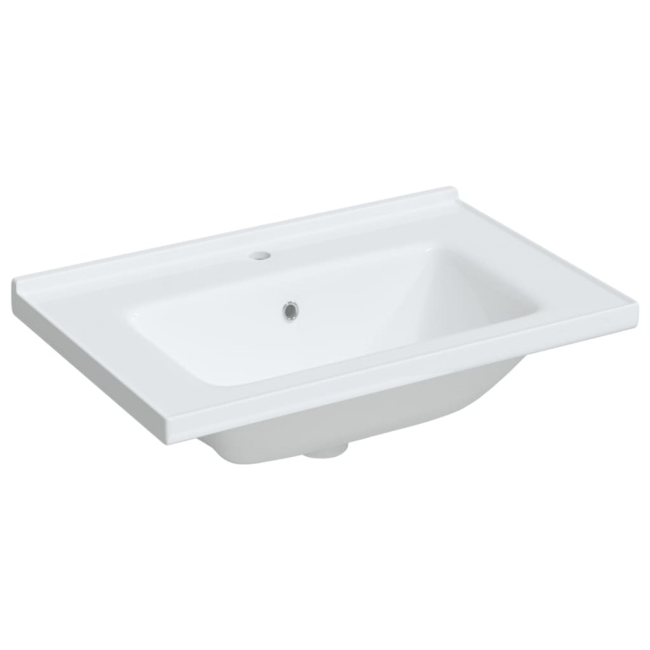 Lavabo de baño rectangular cerámica blanco 71x48x19,5