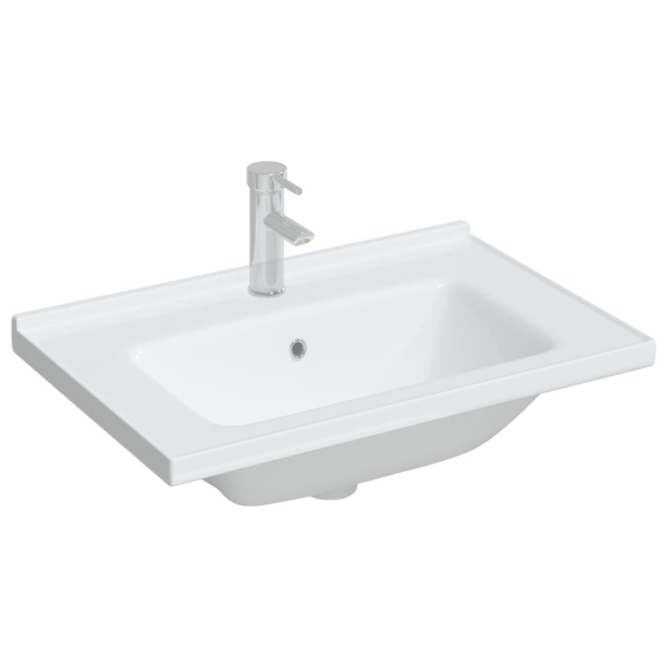 Lavabo de baño rectangular cerámica blanco 71x48x19,5