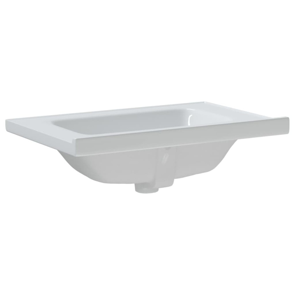 Lavabo de baño rectangular cerámica blanco 71x48x19,5