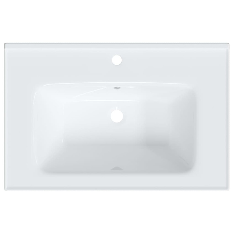 Lavabo de baño rectangular cerámica blanco 71x48x19,5