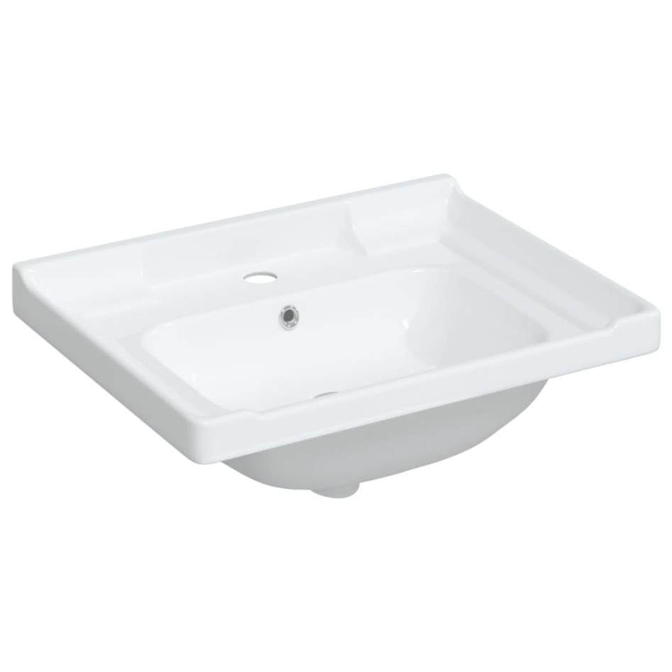 Lavabo de baño rectangular cerámica blanco 61x48x23
