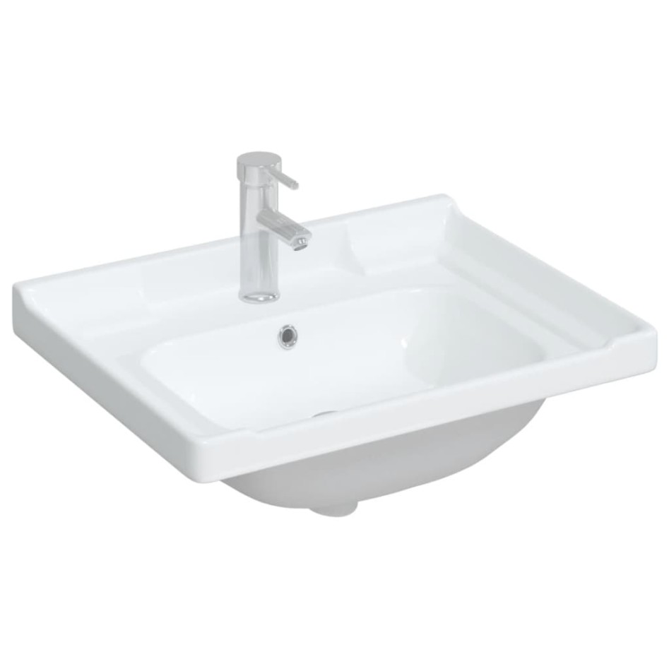 Lavabo de baño rectangular cerámica blanco 61x48x23
