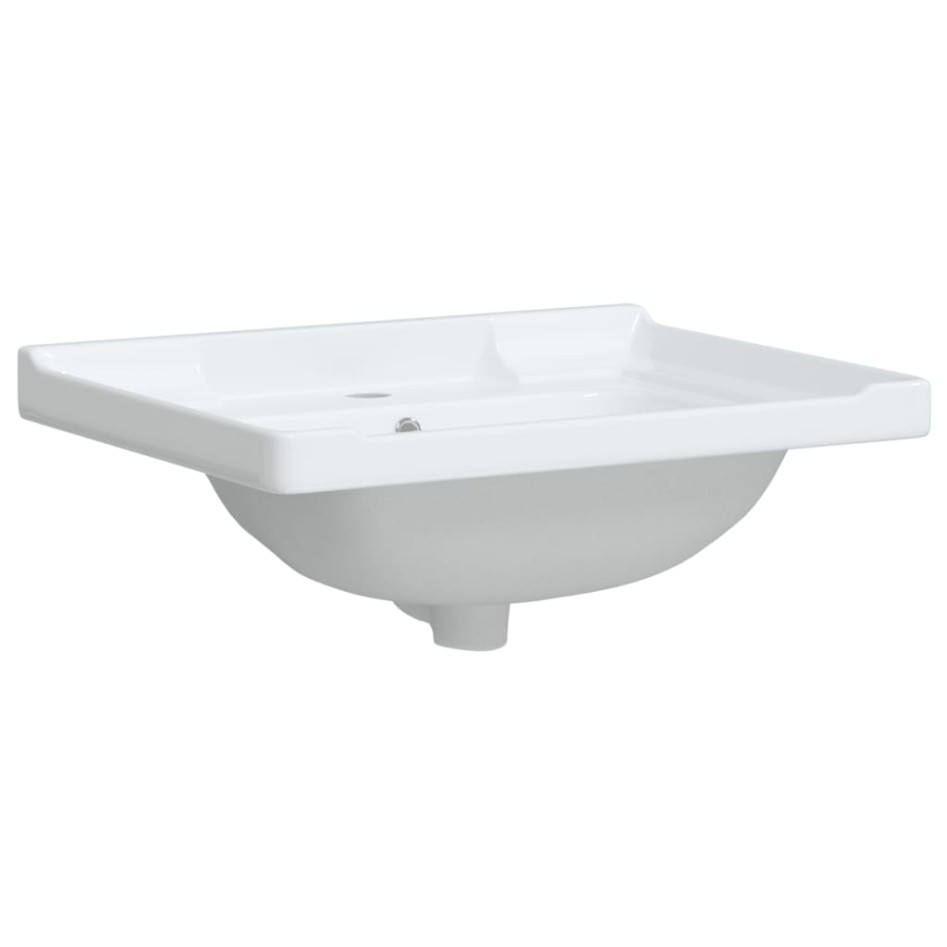 Lavabo de baño rectangular cerámica blanco 61x48x23