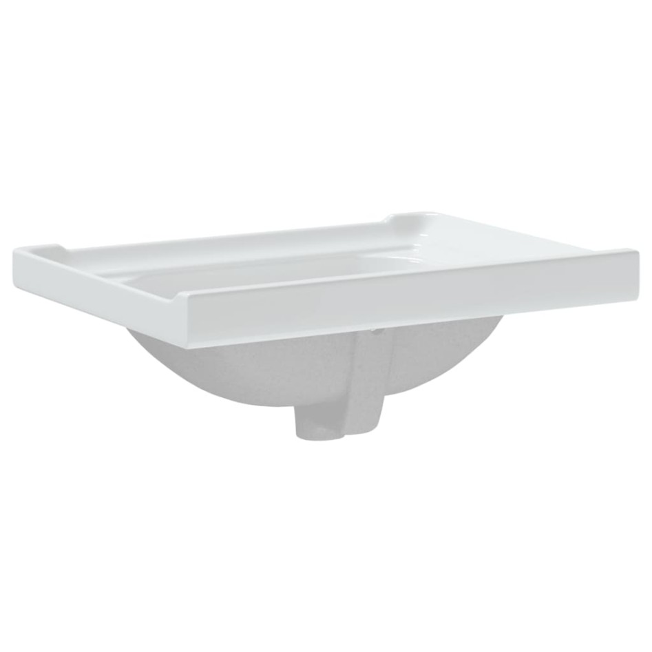 Lavabo de baño rectangular cerámica blanco 61x48x23