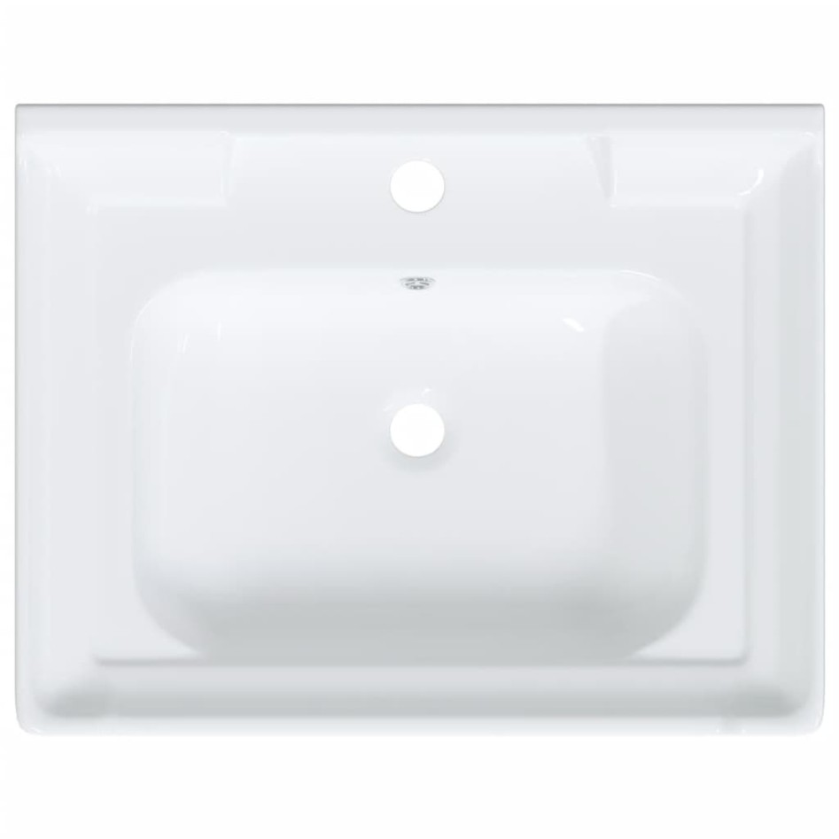 Lavabo de baño rectangular cerámica blanco 61x48x23