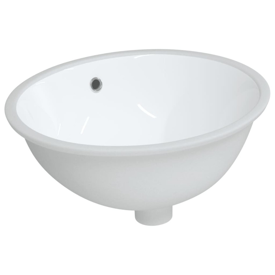 Lavabo de baño ovalado cerámica blanco 47x39x21