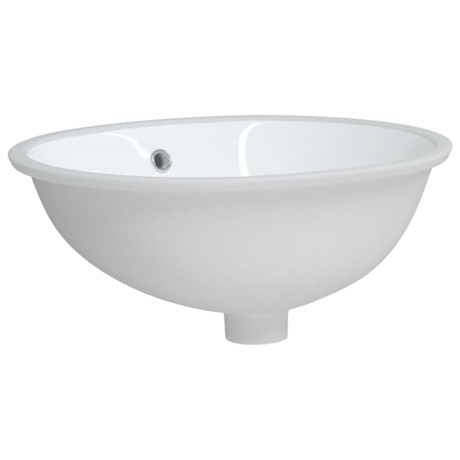 Lavabo de baño ovalado cerámica blanco 47x39x21