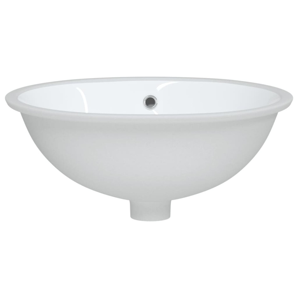 Lavabo de baño ovalado cerámica blanco 47x39x21