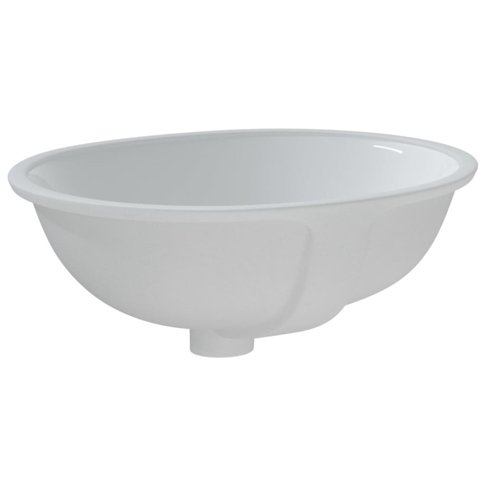 Lavabo de baño ovalado cerámica blanco 47x39x21