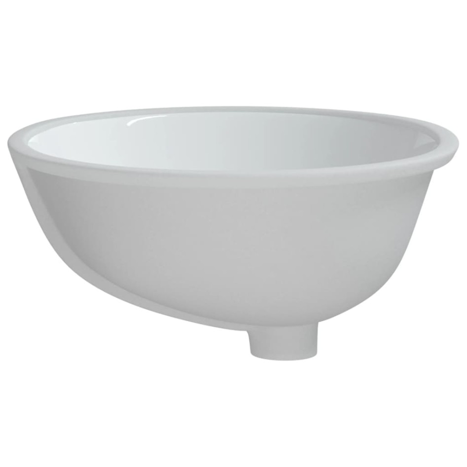 Lavabo de baño ovalado cerámica blanco 47x39x21