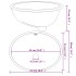 Lavabo de baño ovalado cerámica blanco 47x39x21