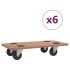 Soportes con ruedas 6 uds madera de ingeniería