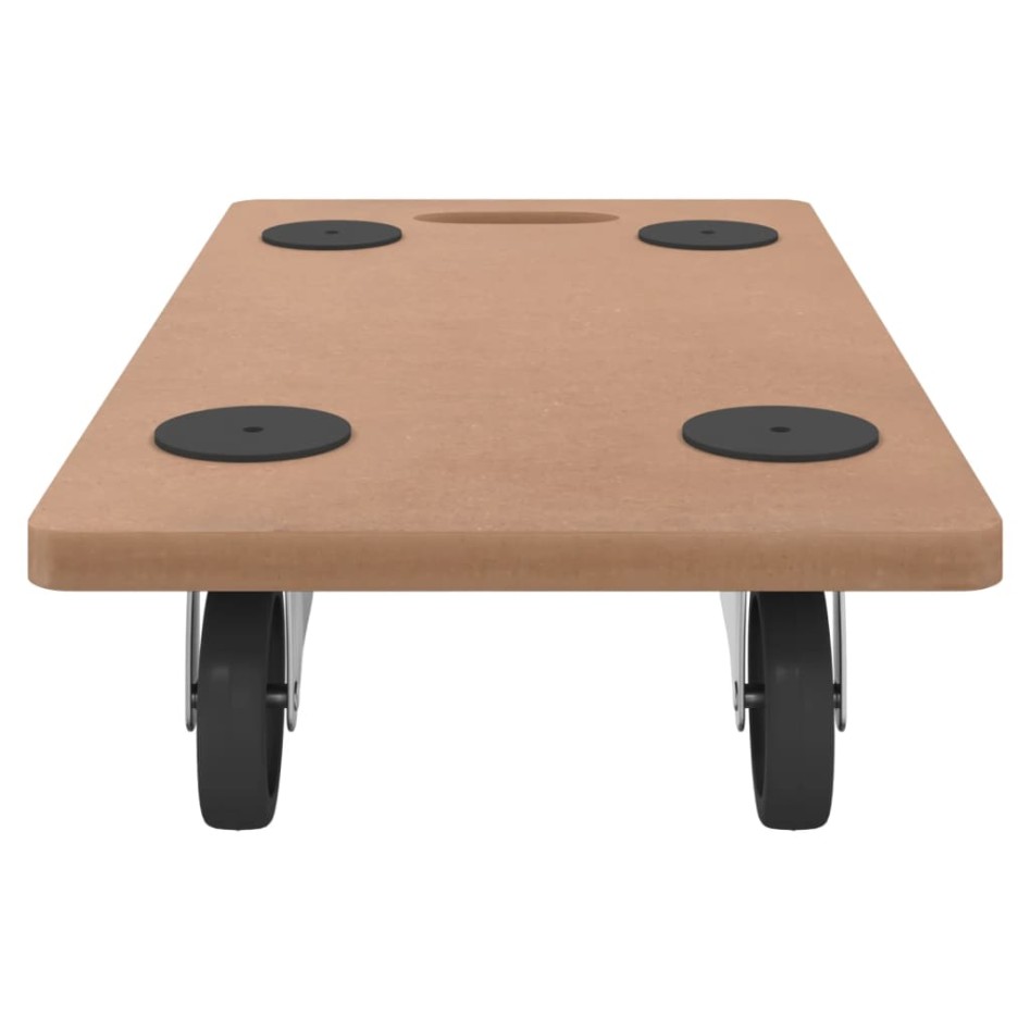 Soportes con ruedas 6 uds madera de ingeniería