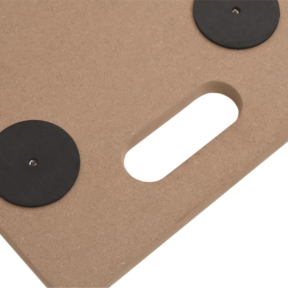 Soportes con ruedas 6 uds madera de ingeniería