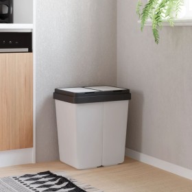 Cubo de basura doble blanco 2x25