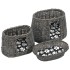 Cestas de gatos 3 uds con cojines sauce natural gris
