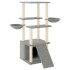Rascador para gatos con postes de sisal gris claro 133