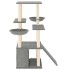 Rascador para gatos con postes de sisal gris claro 133