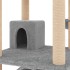 Rascador para gatos con postes de sisal gris claro 141