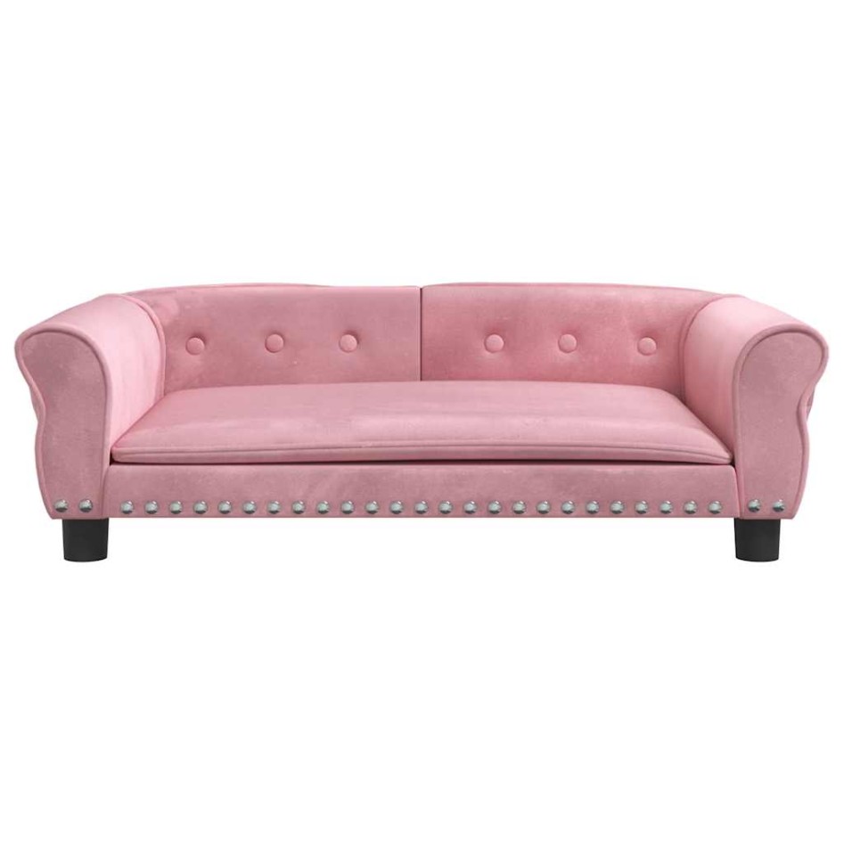 Cama para perros de terciopelo rosa 95x55x30