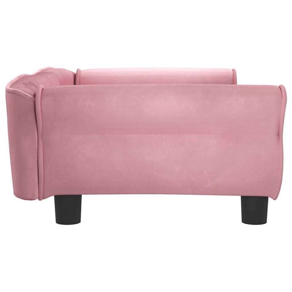 Cama para perros de terciopelo rosa 95x55x30