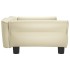 Cama para perros de cuero sintético crema 95x55x30