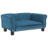Cama para perros de terciopelo azul 70x45x30