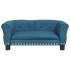 Cama para perros de terciopelo azul 70x45x30