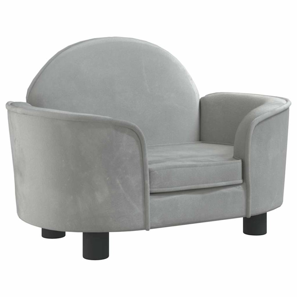 Cama para perros de terciopelo gris claro 66x40x45