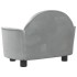 Cama para perros de terciopelo gris claro 66x40x45