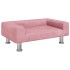 Cama para perros de terciopelo rosa 70x45x26,5