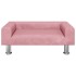 Cama para perros de terciopelo rosa 70x45x26,5