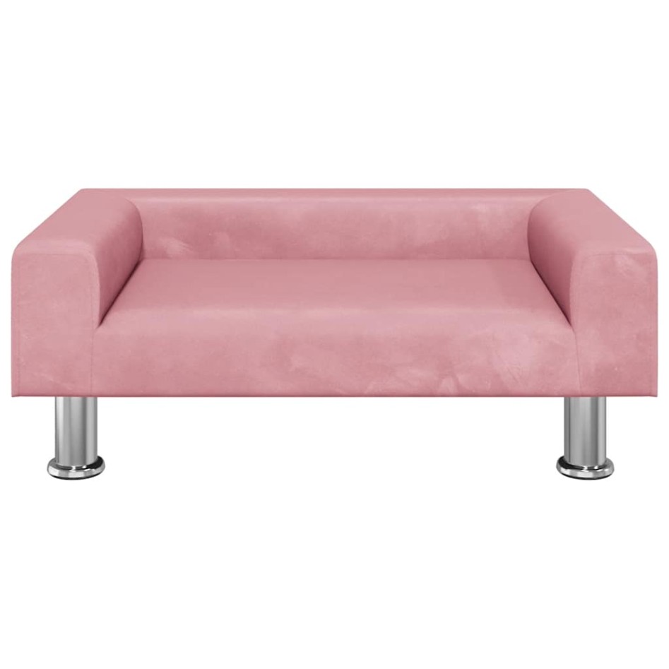 Cama para perros de terciopelo rosa 70x45x26,5