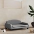 Cama para perros de cuero sintético gris 70x45x30