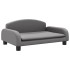 Cama para perros de cuero sintético gris 70x45x30