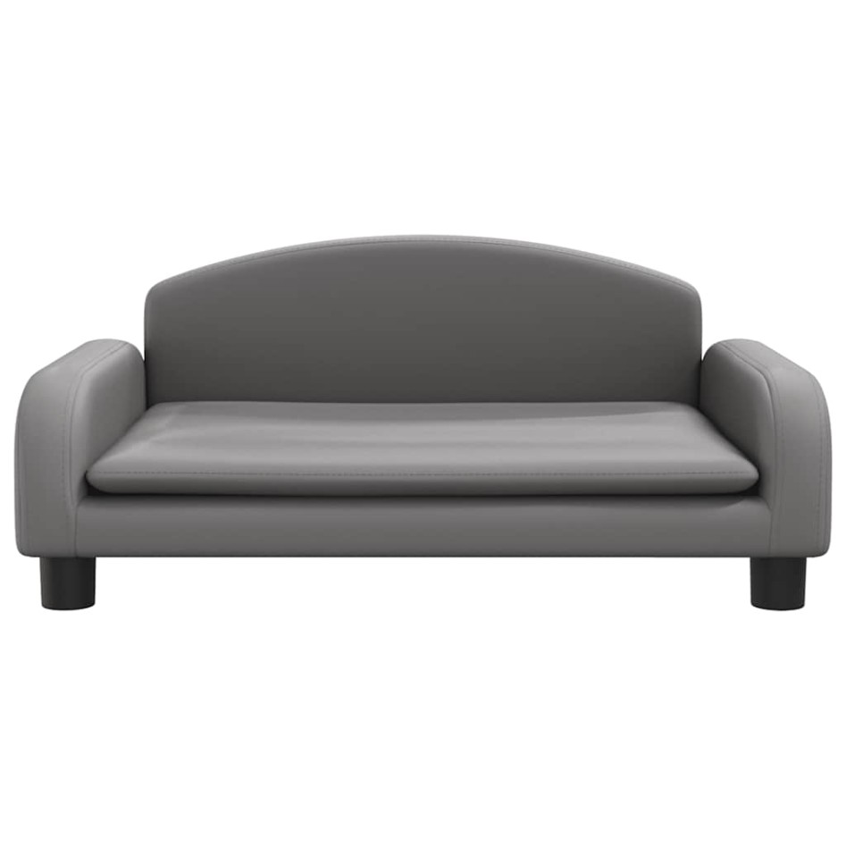 Cama para perros de cuero sintético gris 70x45x30