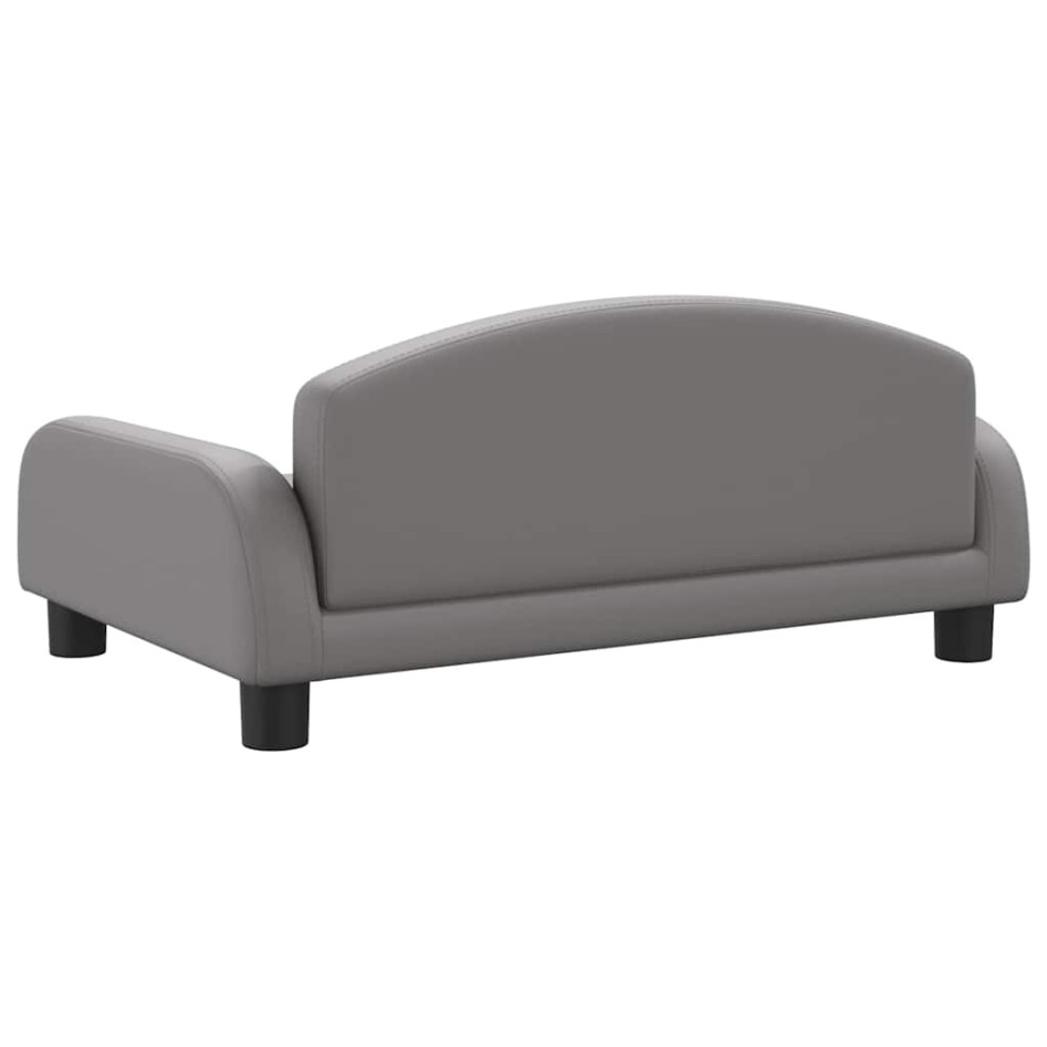 Cama para perros de cuero sintético gris 70x45x30
